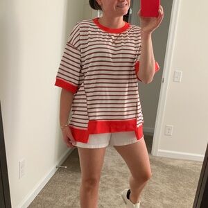 New! Cozy striped top size small